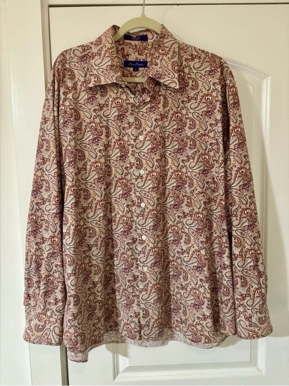Men’s Red Paisley Button-Up Shirt